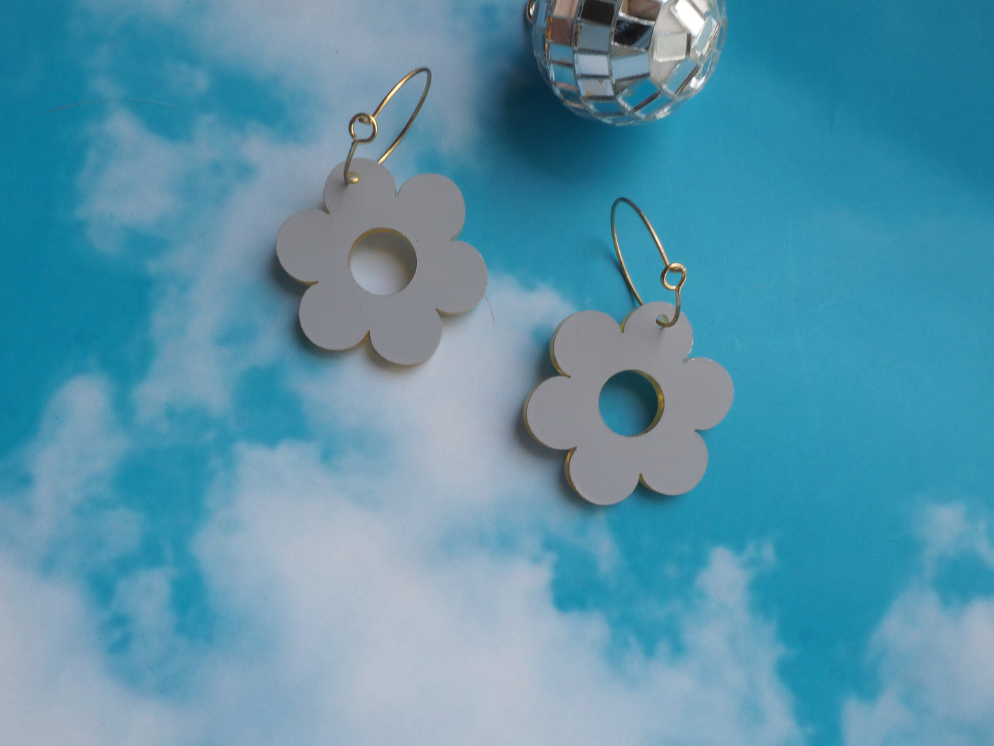 Checkered Flower Earrings