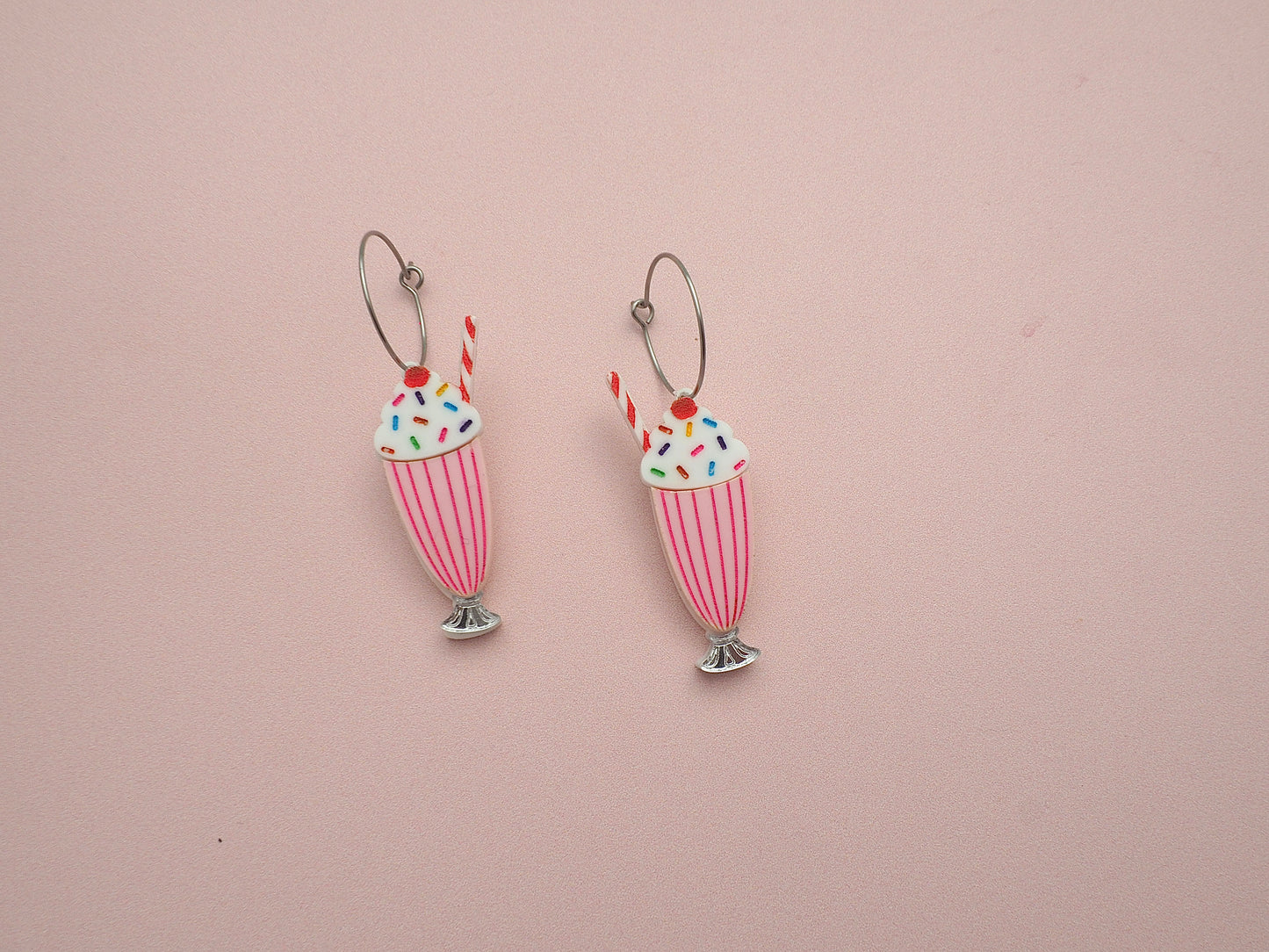 Retro Strawberry Milkshake earrings