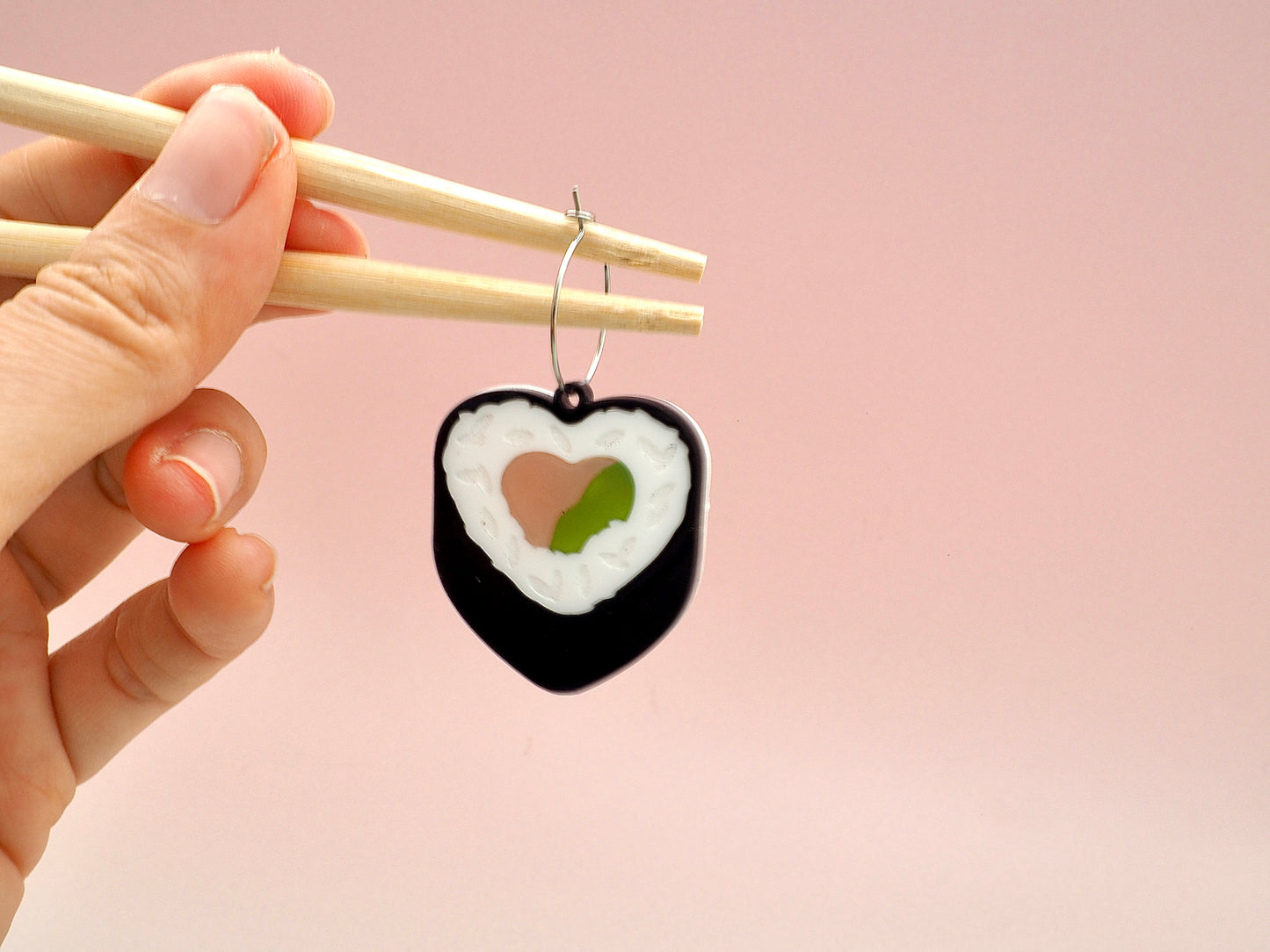 Sushi Heart California Roll earrings