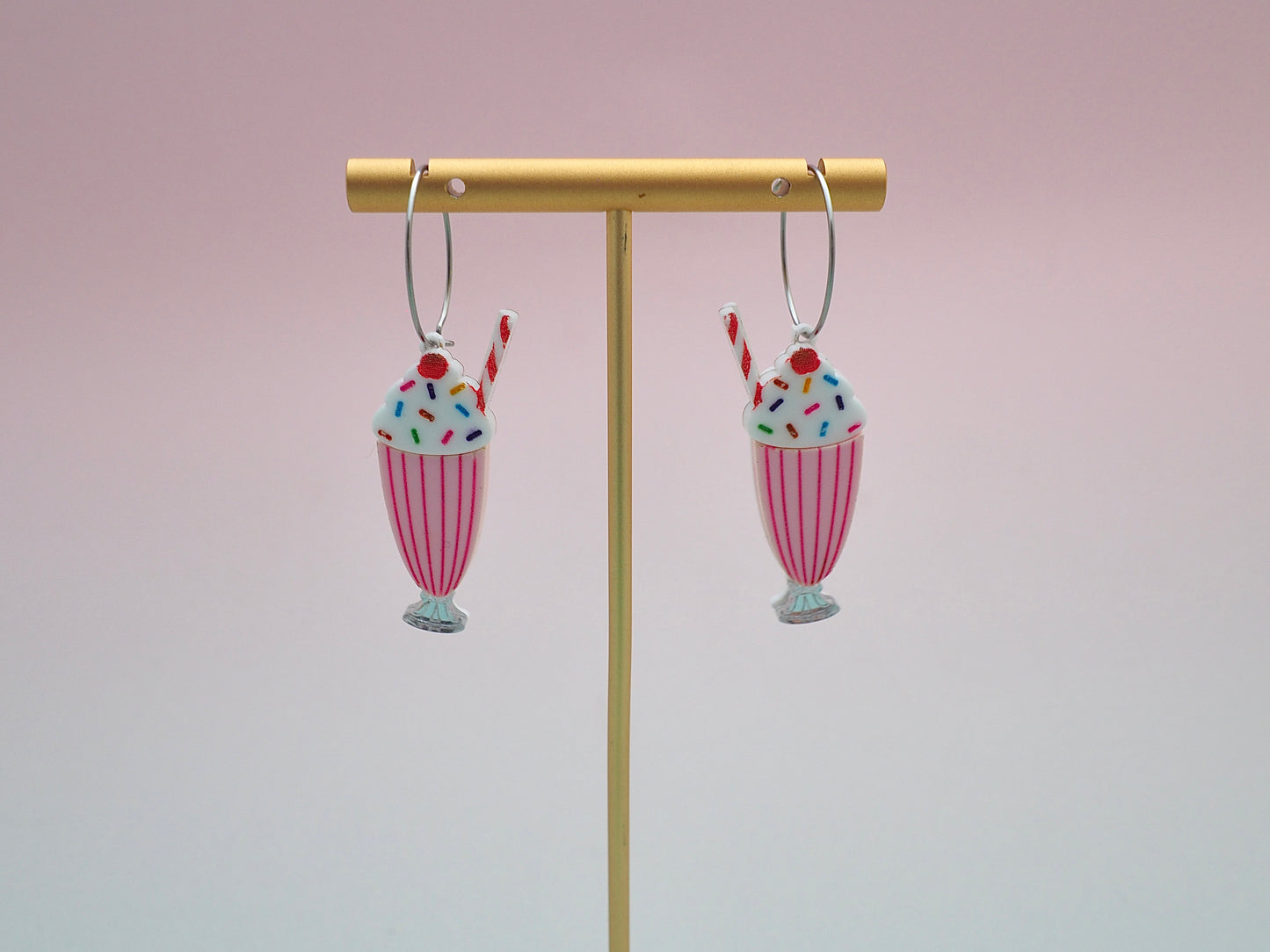 Retro Strawberry Milkshake earrings