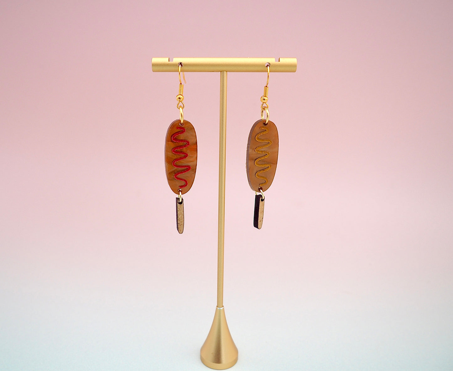 Corn Dog acrylic earrings