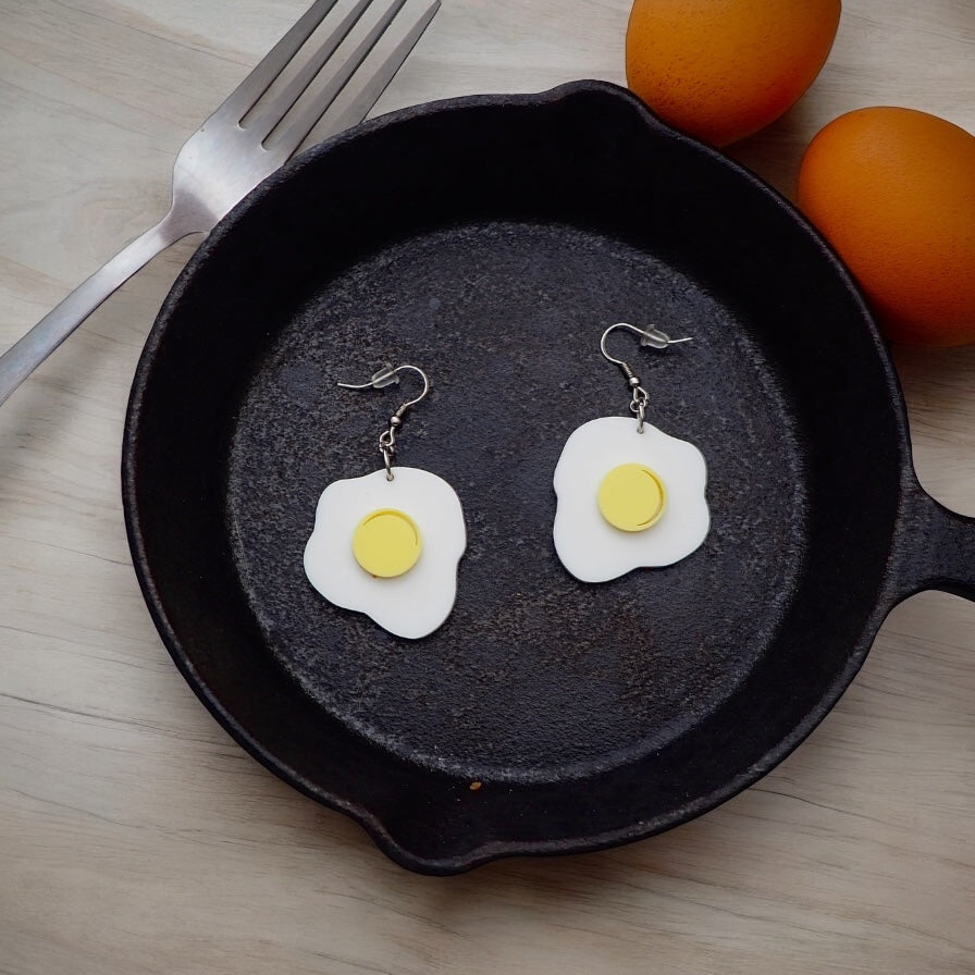 Sunny Side Up egg earrings