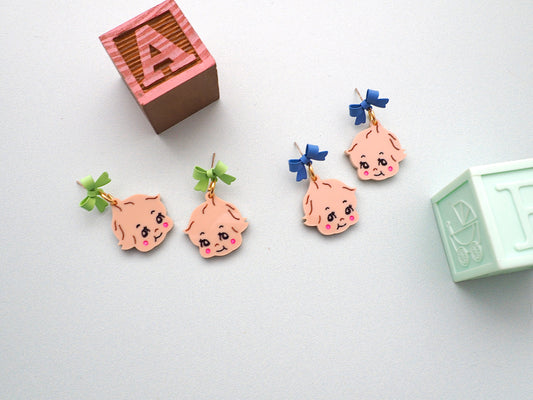 Kewpie Baby kitsch earrings