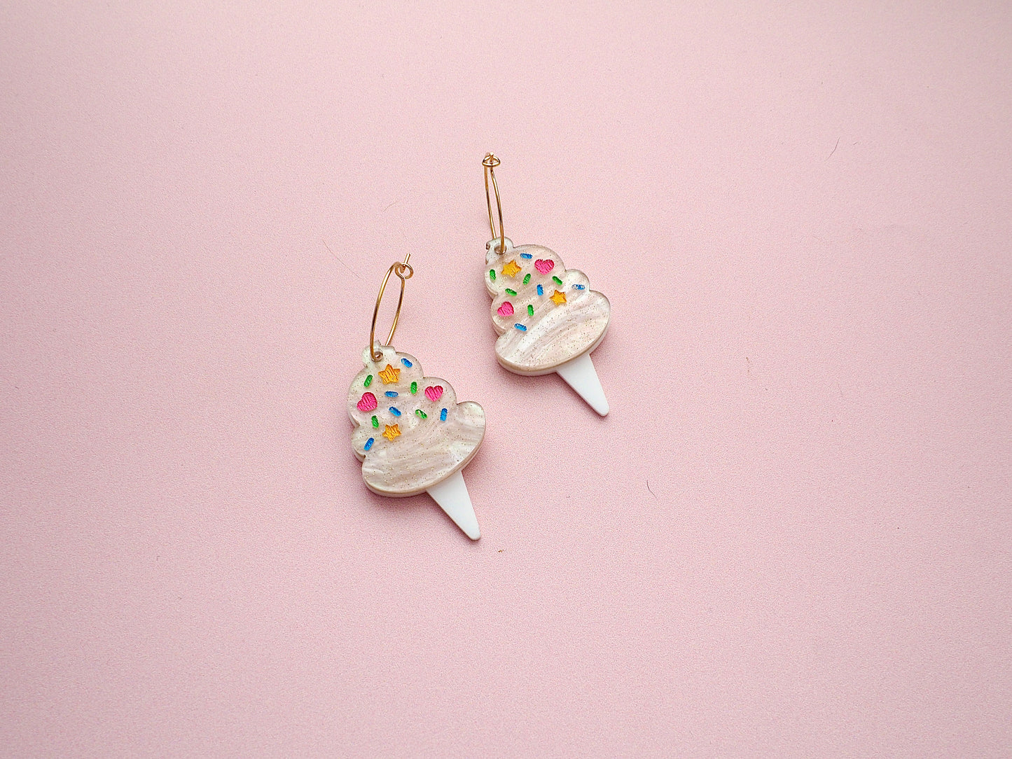Pink Cotton Candy acrylic earrings