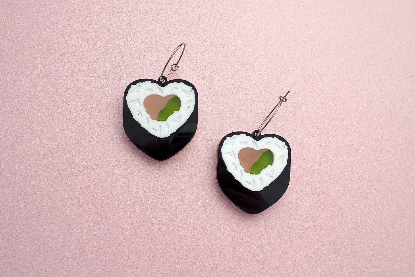 Sushi Heart California Roll earrings