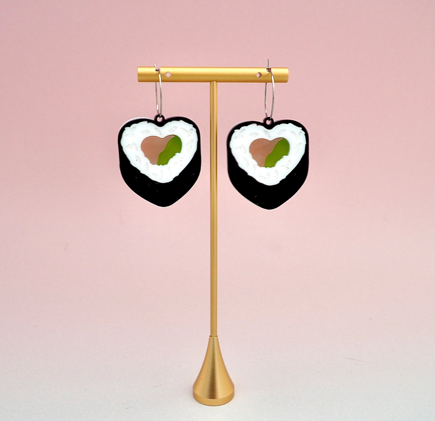Sushi Heart California Roll earrings