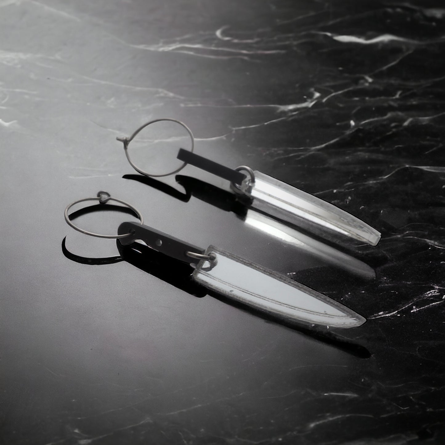 Knives Out acrylic earrings