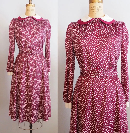 1970’s Bow Print dress—L/XL