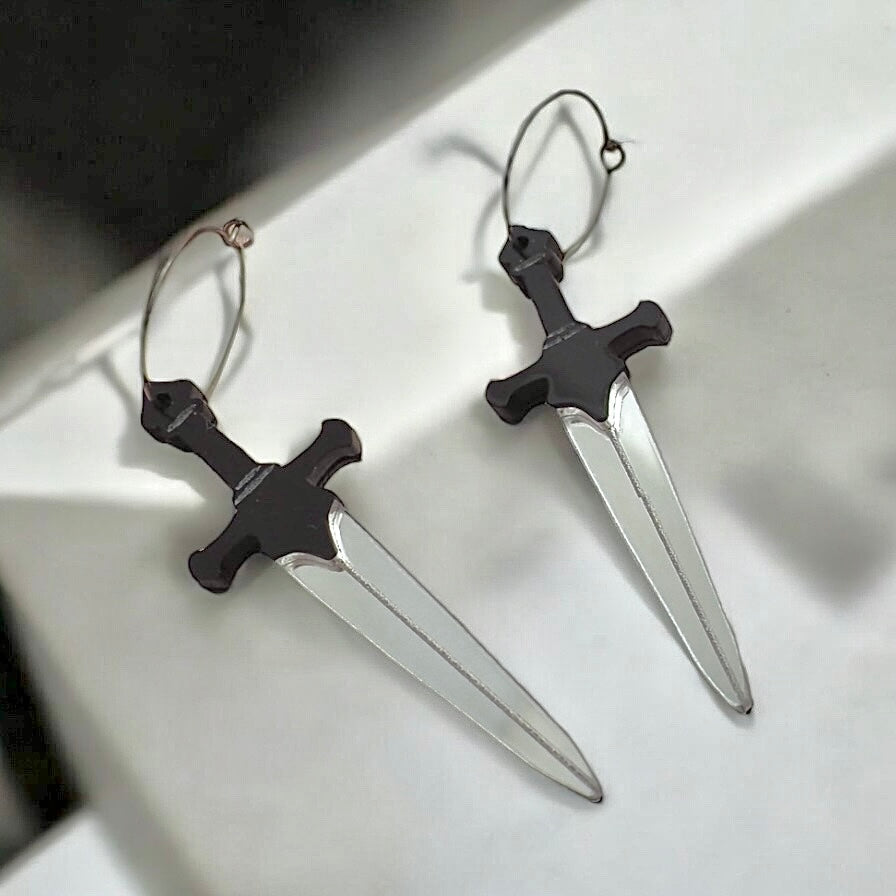 Medieval Sword acrylic earrings