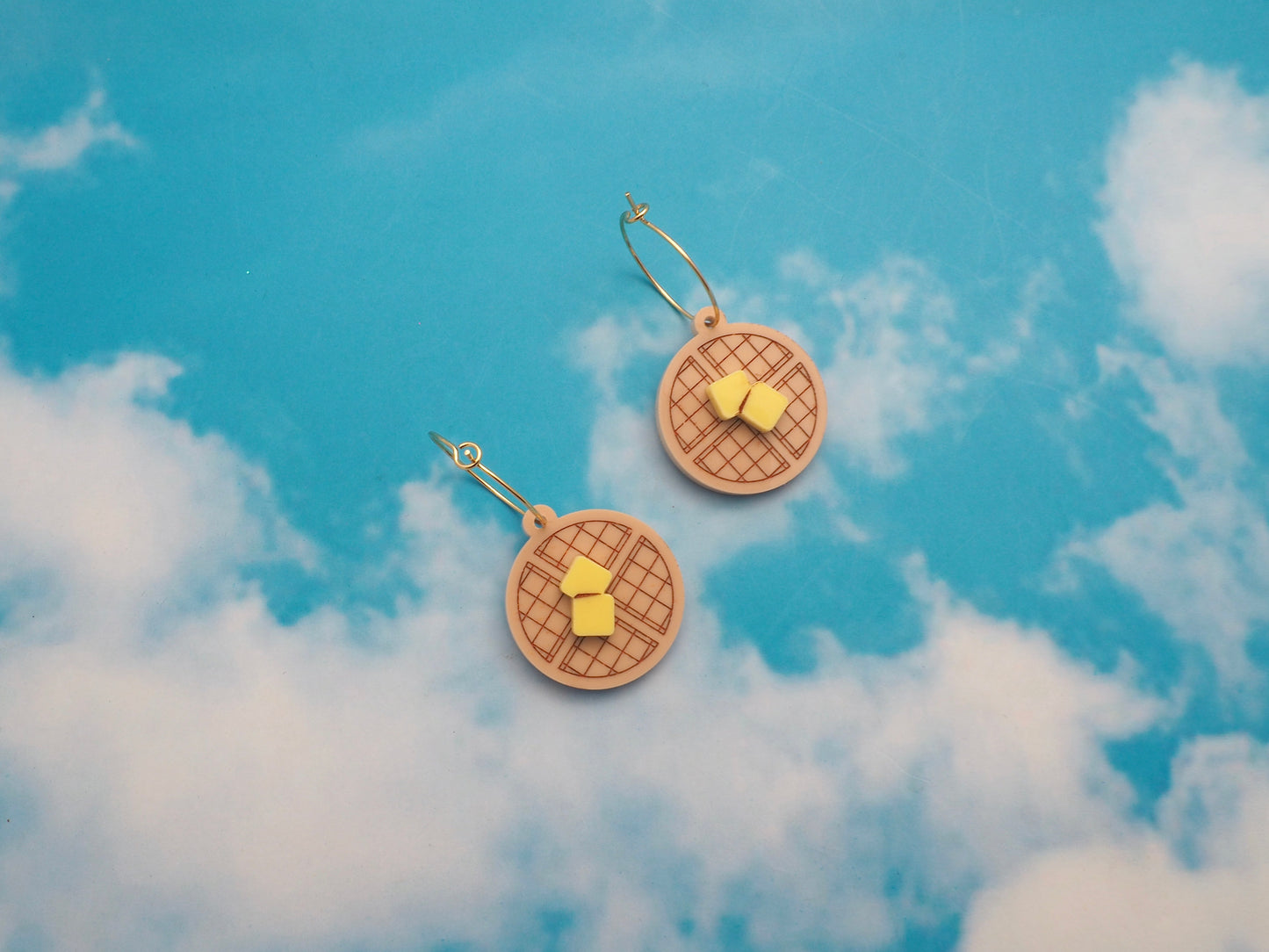 Waffle and Butter acrylic earrings