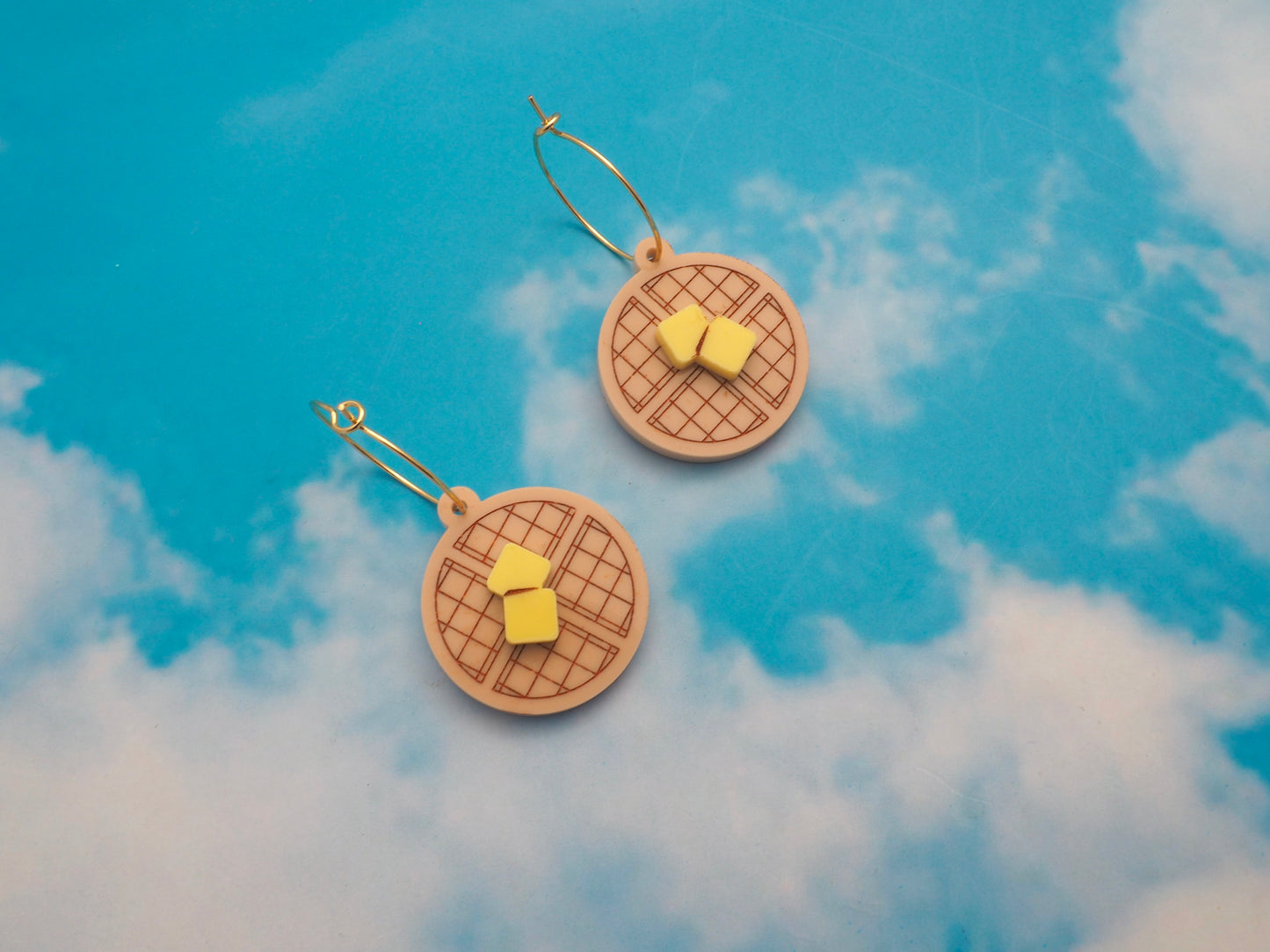 Waffle and Butter acrylic earrings