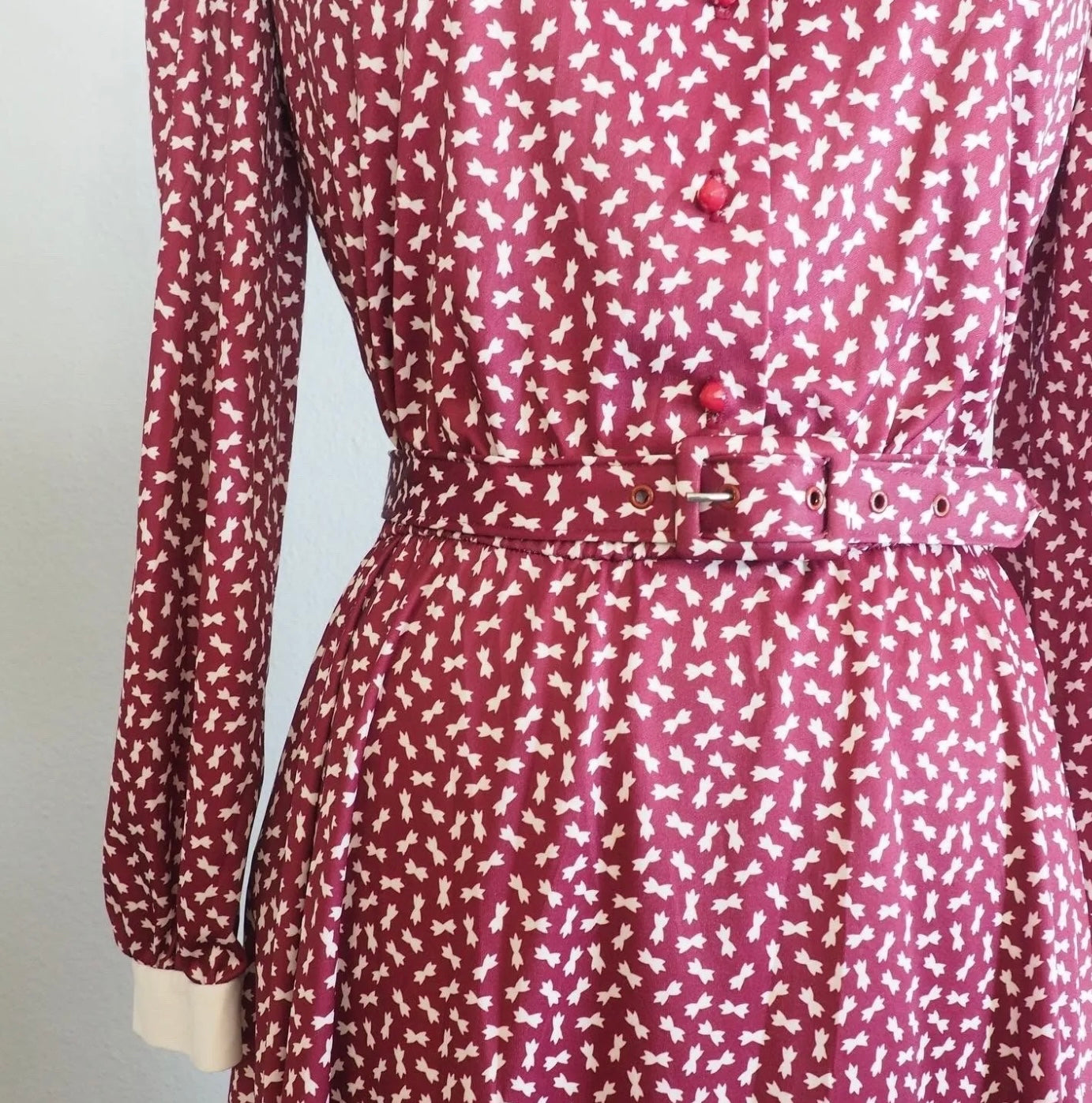 1970’s Bow Print dress—L/XL