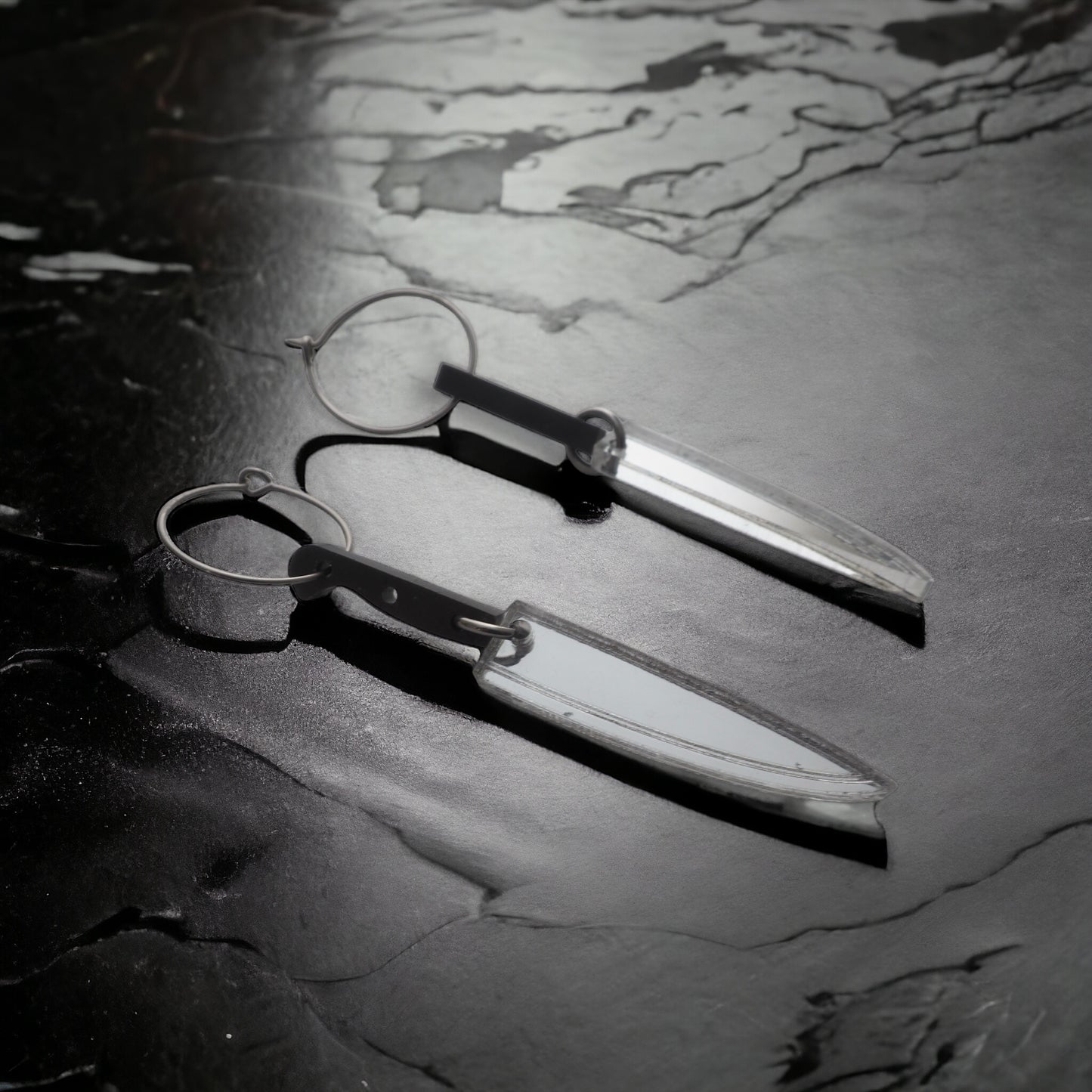 Knives Out acrylic earrings