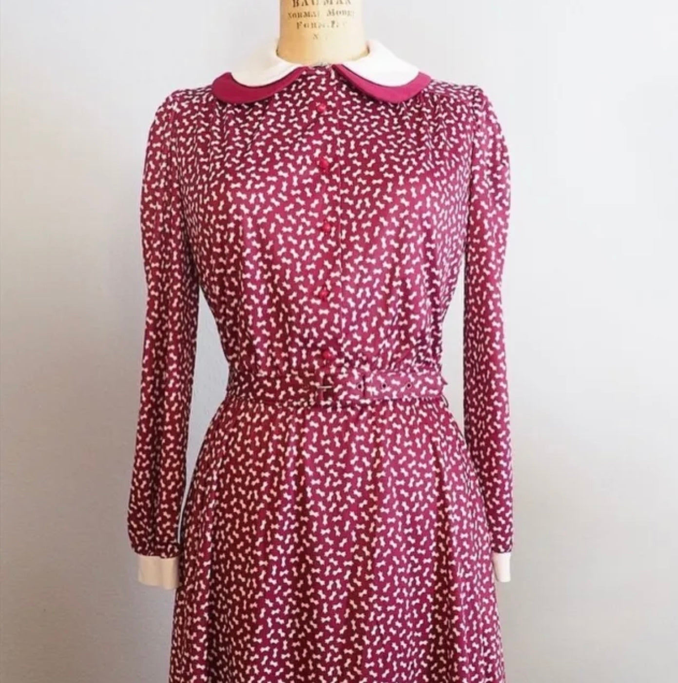 1970’s Bow Print dress—L/XL