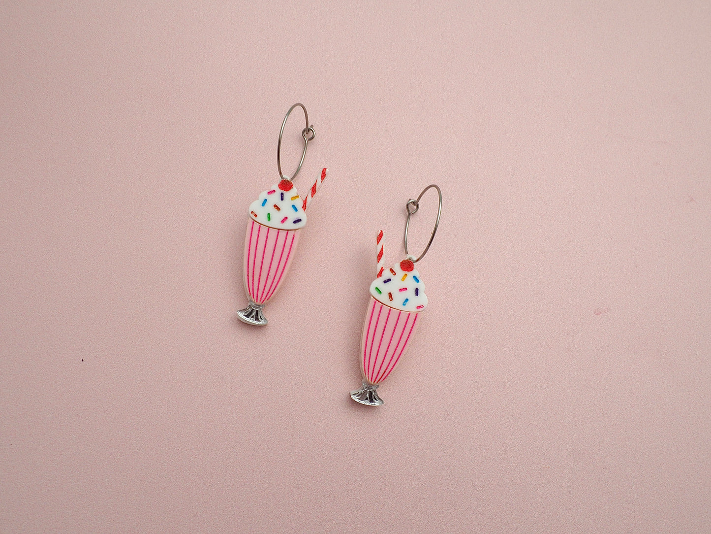 Retro Strawberry Milkshake earrings