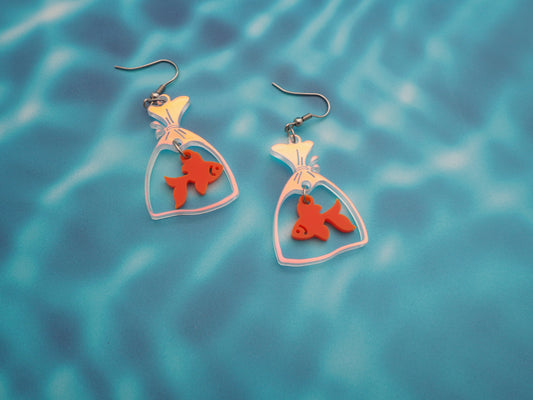 Fish in a Bag earrings