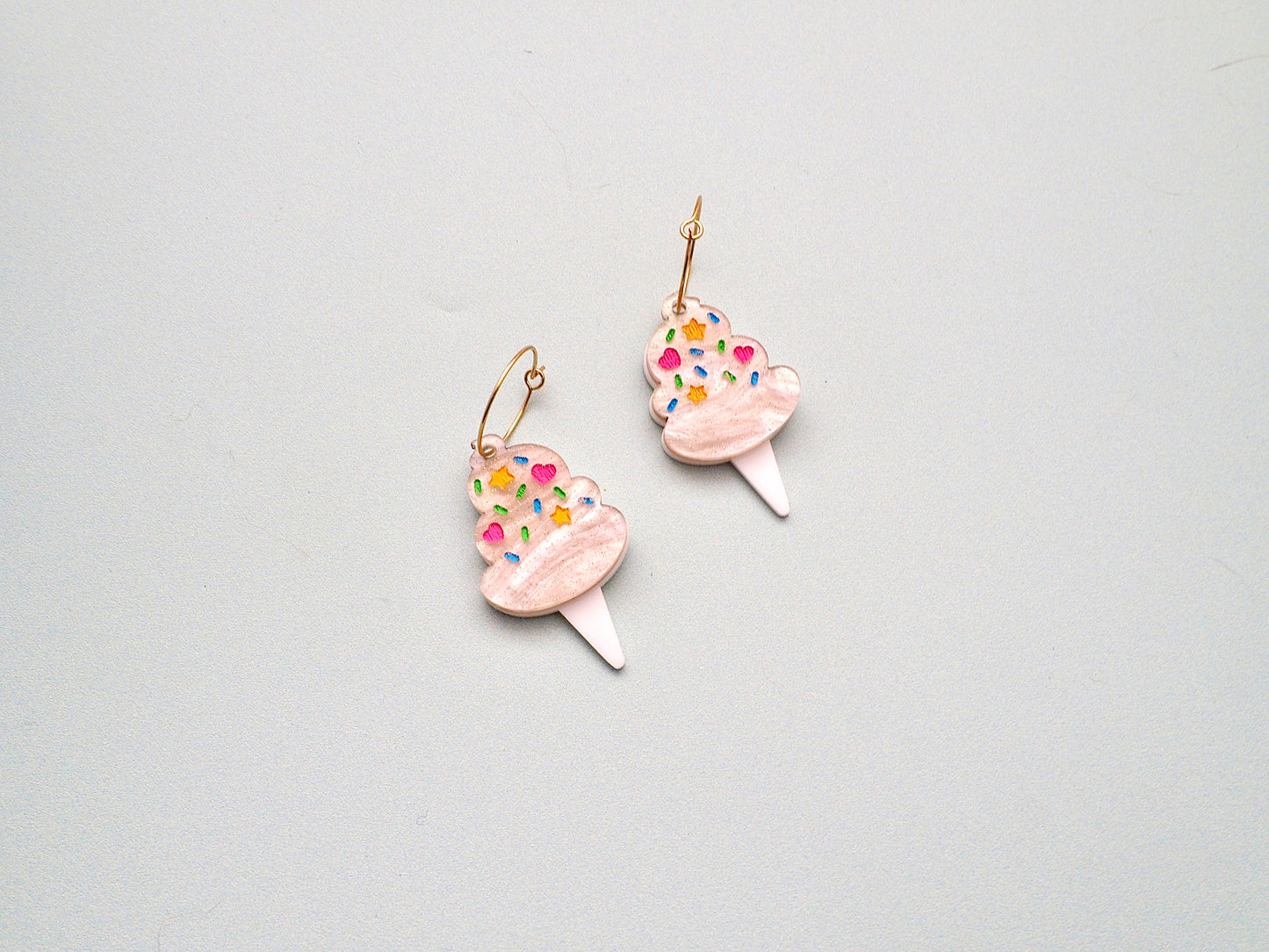 Pink Cotton Candy acrylic earrings