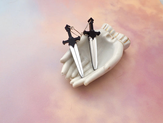 Medieval Sword acrylic earrings