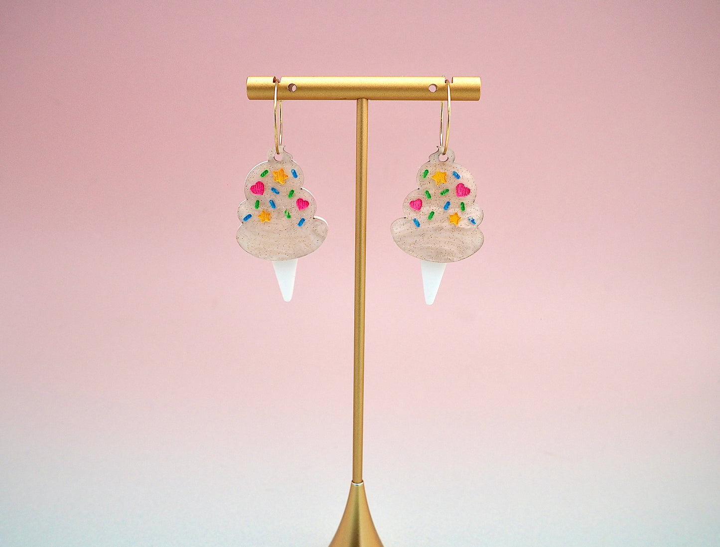 Pink Cotton Candy acrylic earrings