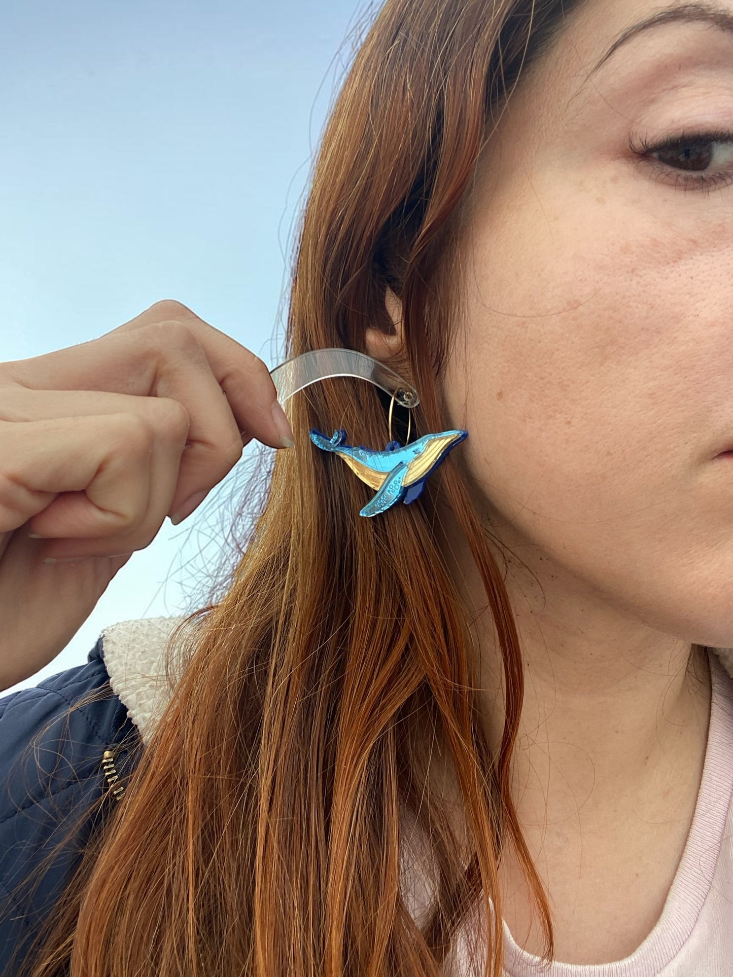 Blue Whale acrylic earrings