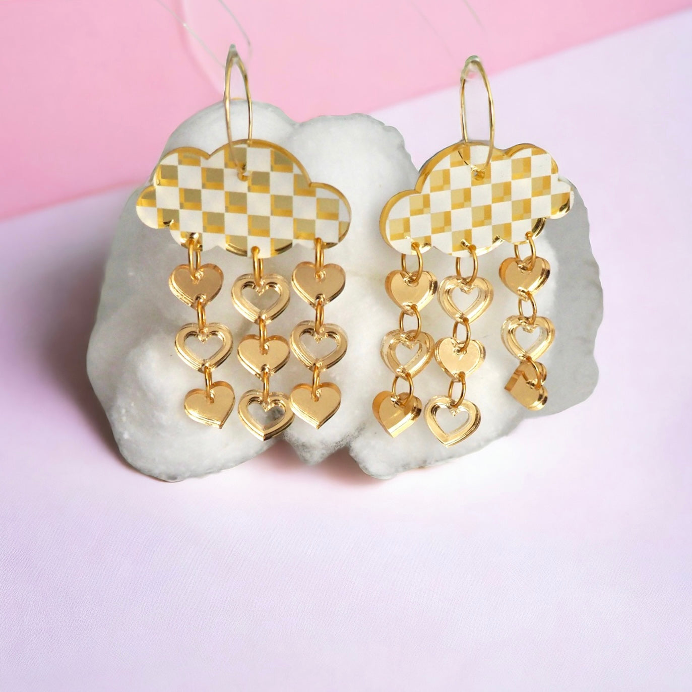 Checkered Cloud earrings