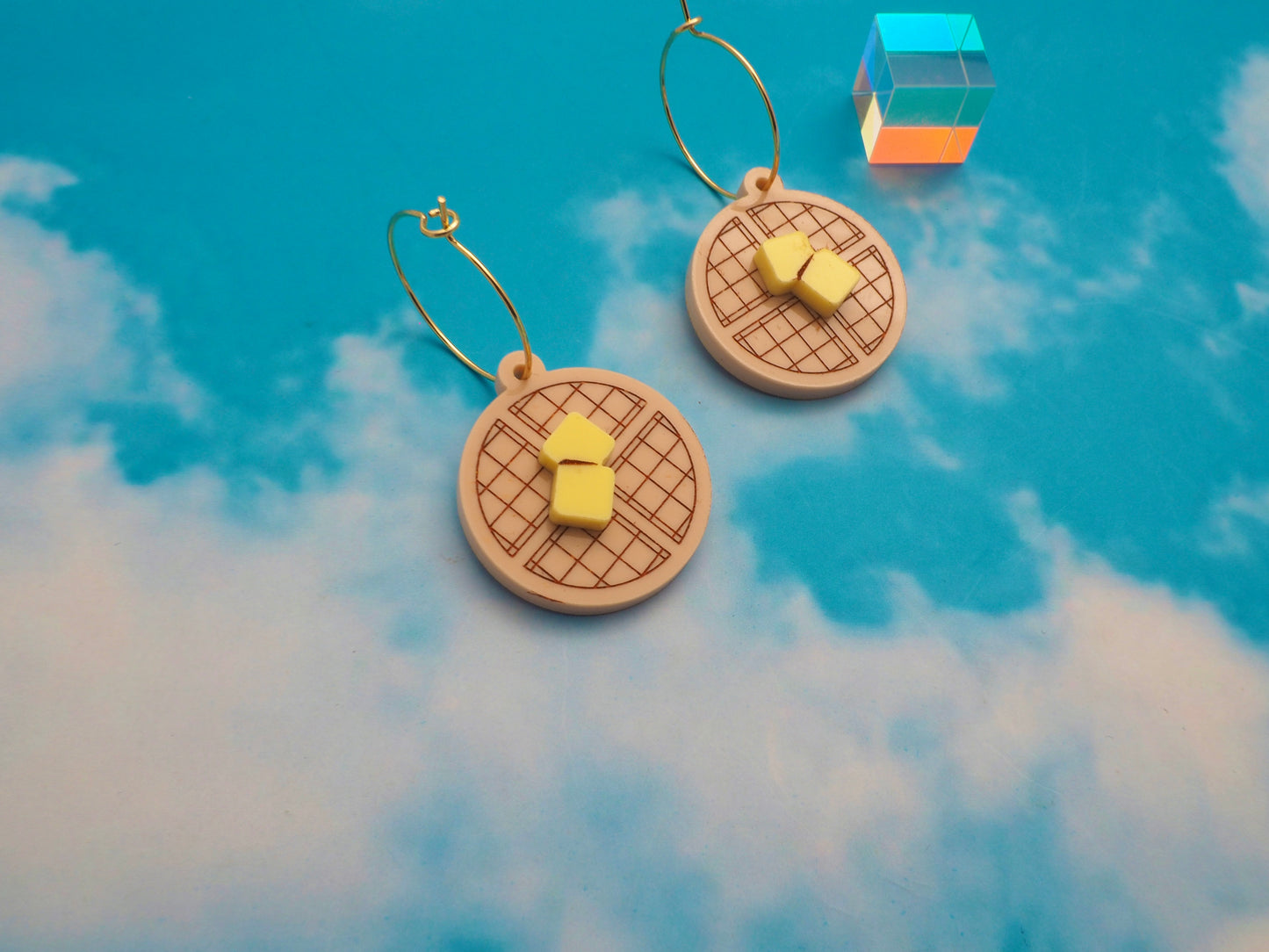 Waffle and Butter acrylic earrings