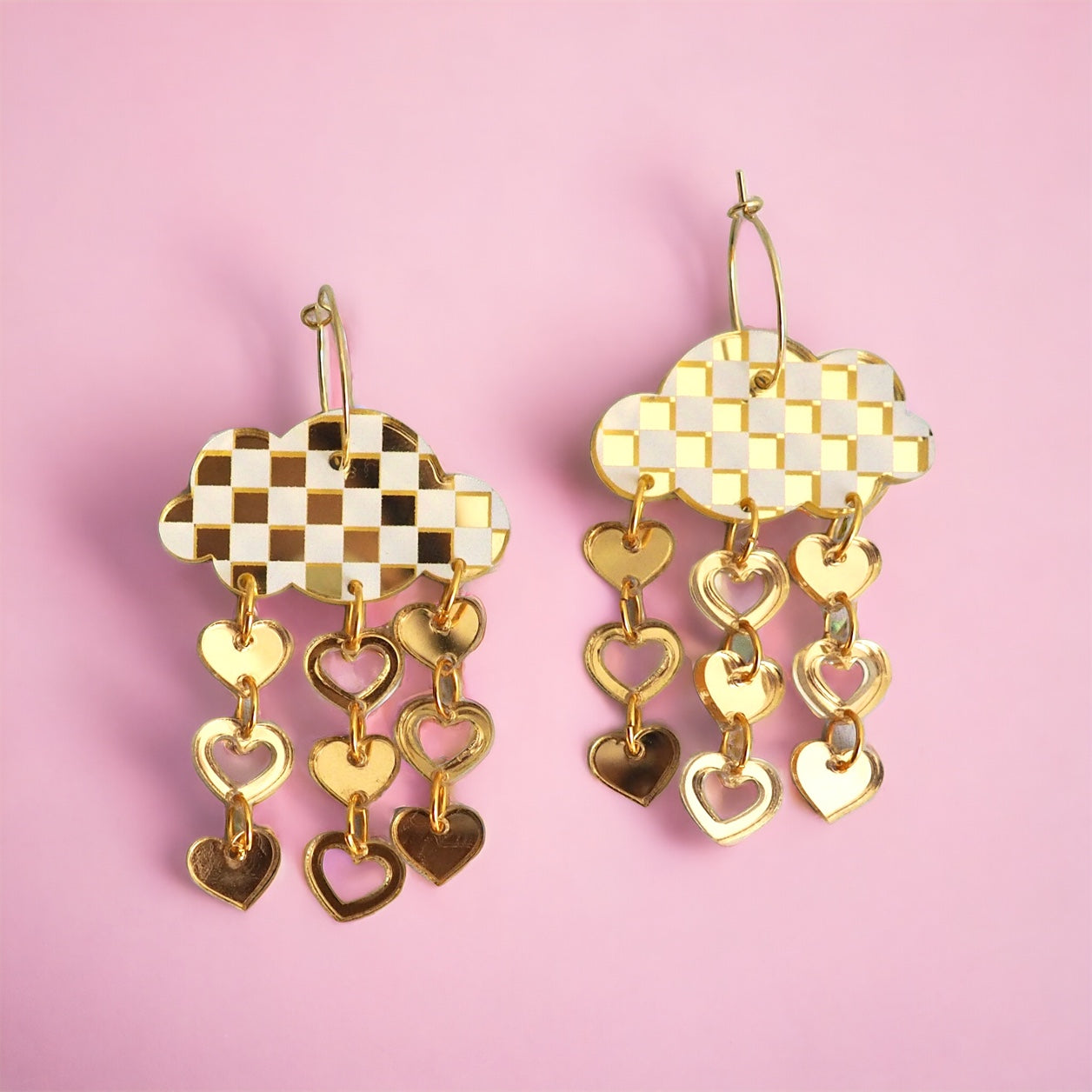 Checkered Cloud earrings