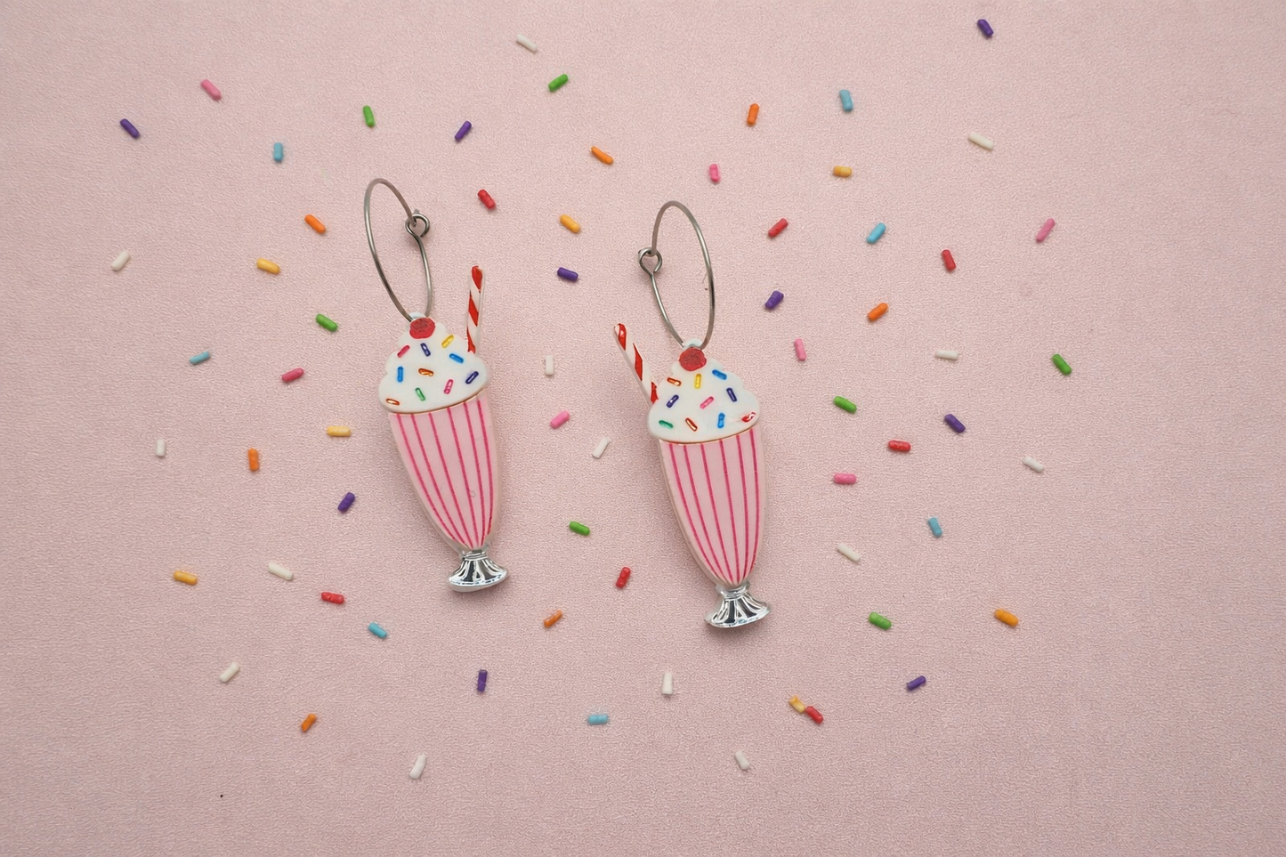 Retro Strawberry Milkshake earrings