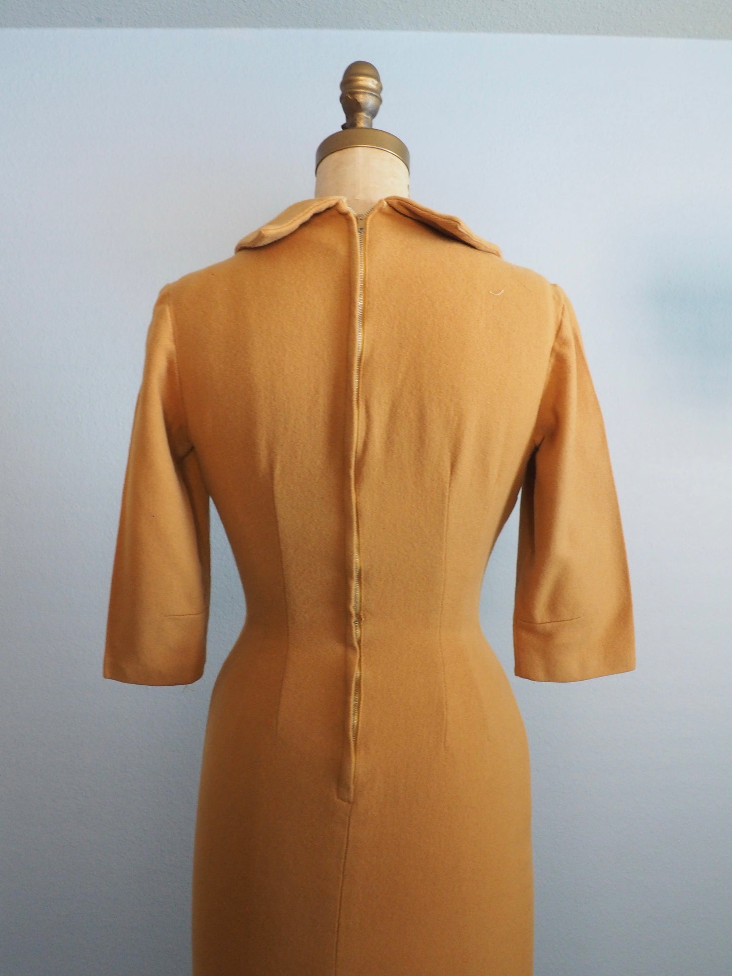 1950’s Mustard wool dress—XS