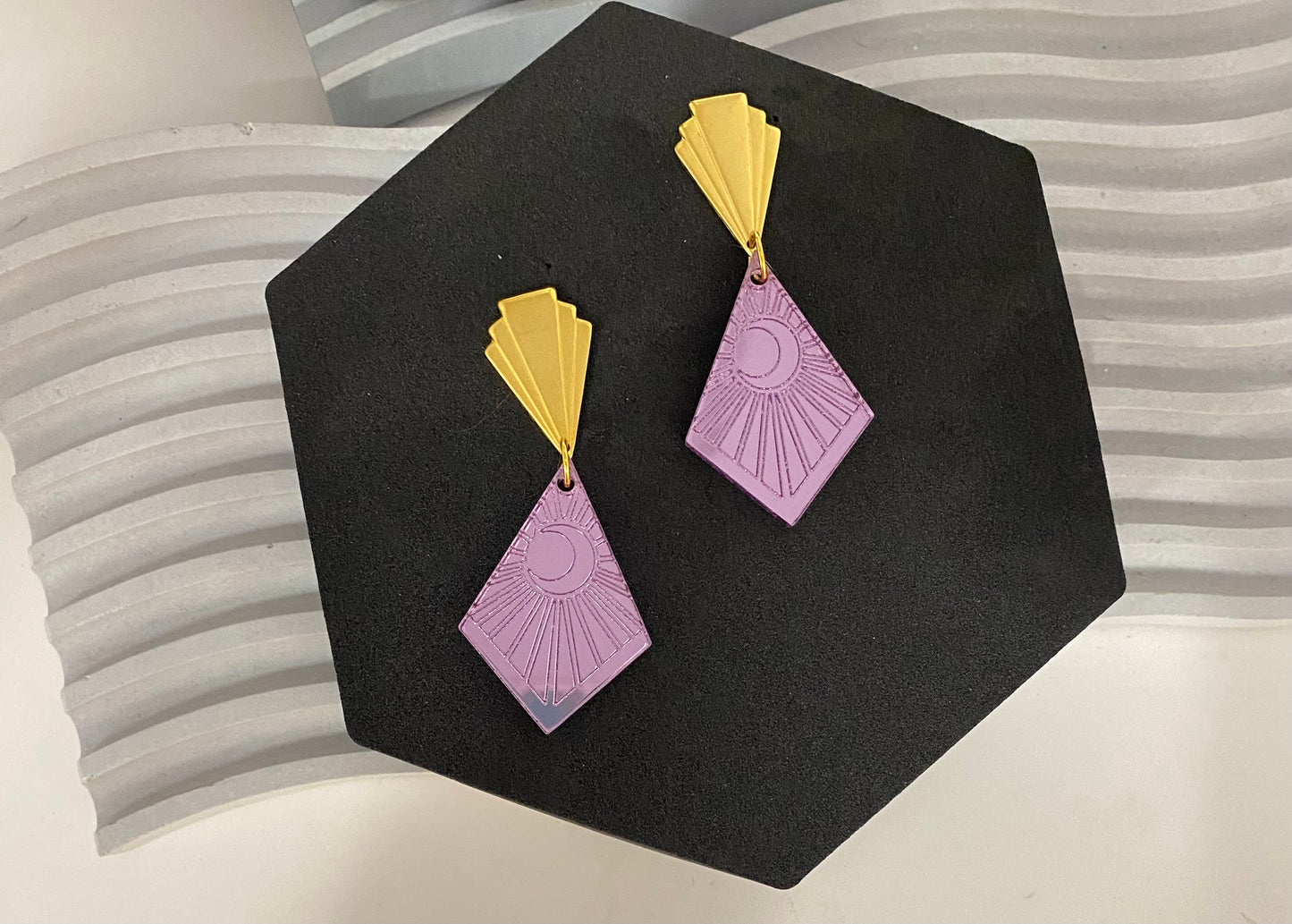 Purple Art Deco earrings