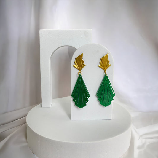 Marbled Art Deco earrings