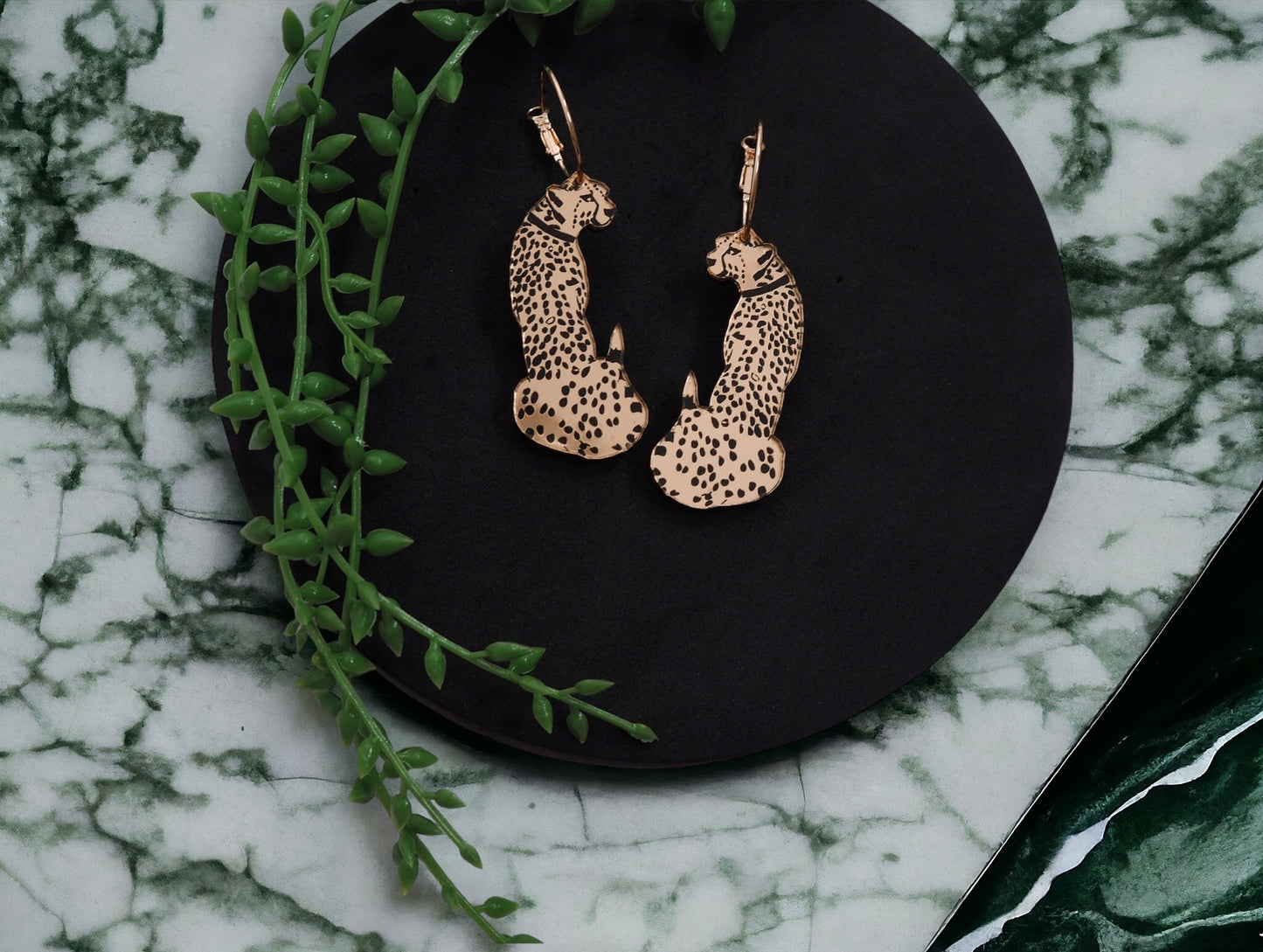 Cheetah acrylic earrings