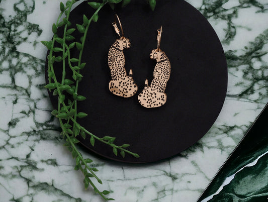 Cheetah acrylic earrings