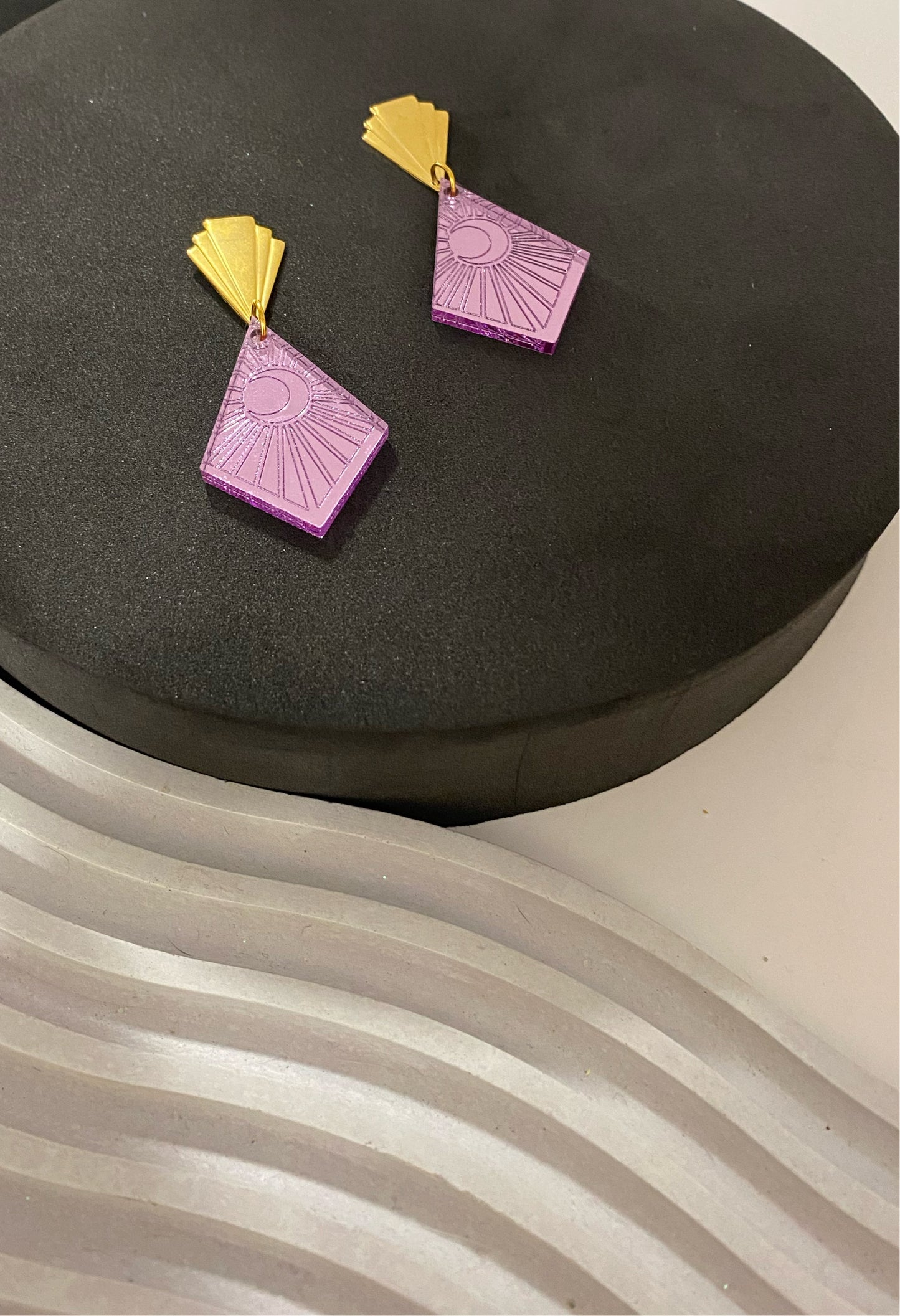 Purple Art Deco earrings