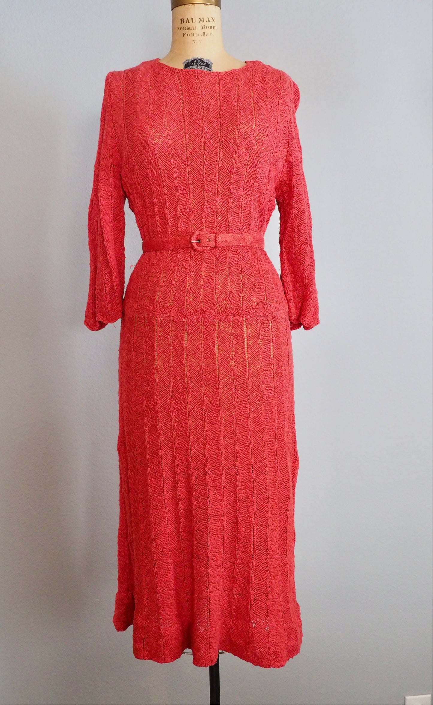 1970’s Does 1930’s Knit Dress—M