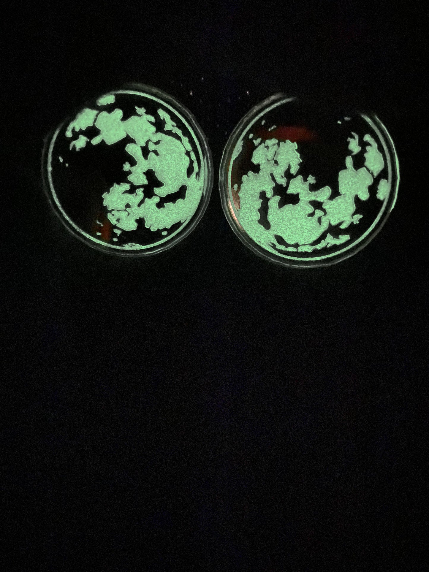 Full Moon Glow-in-the-Dark stud earrings