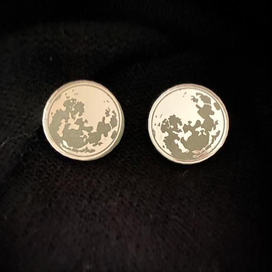 Full Moon Glow-in-the-Dark stud earrings