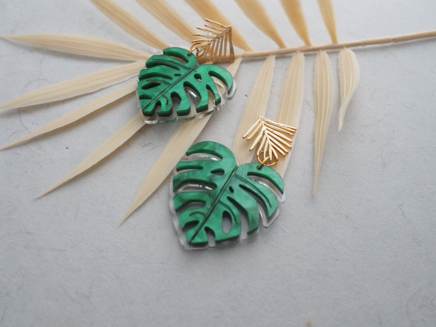 Monstera earrings