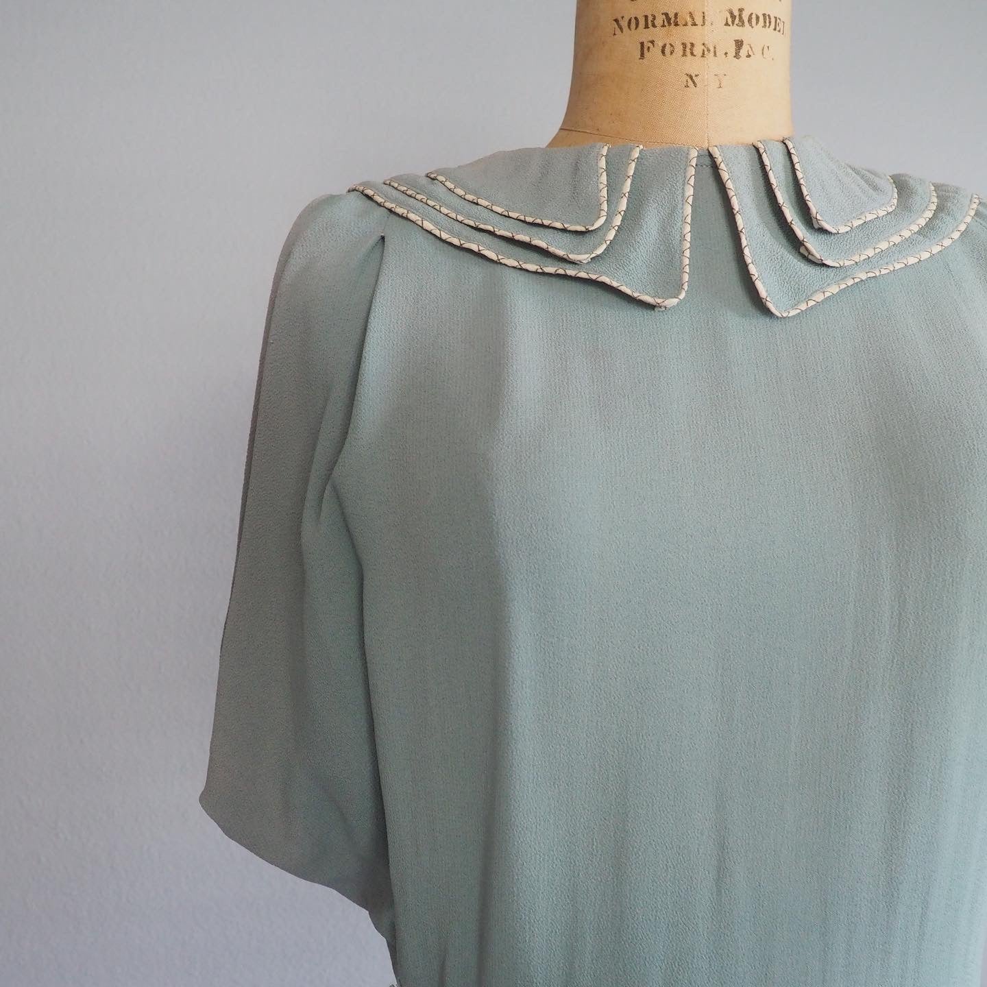 1930’s pale blue dress—M