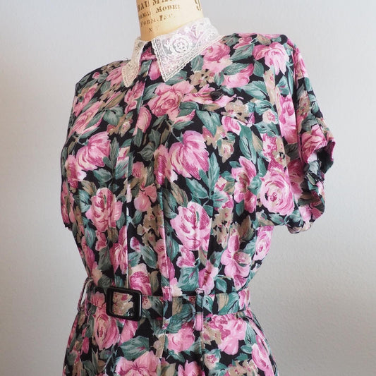 1980’s does 40’s floral dress—S/M