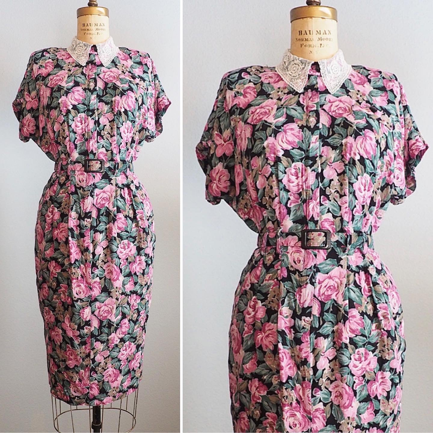 1980’s does 40’s floral dress—S/M