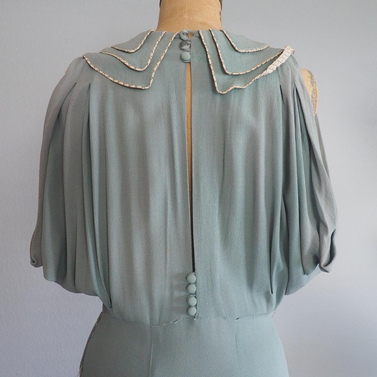 1930’s pale blue dress—M