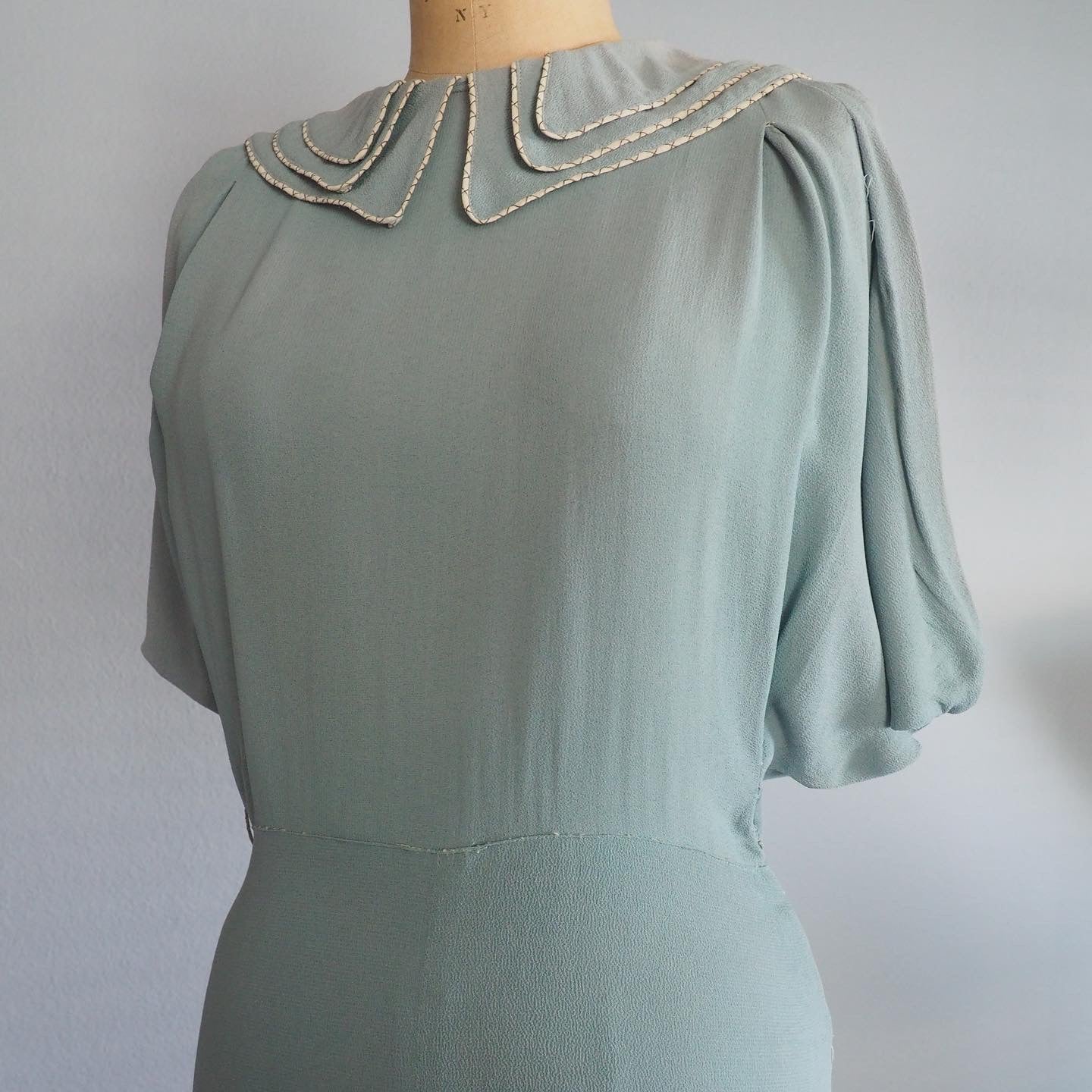 1930’s pale blue dress—M